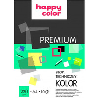 Blok techniczny HAPPY COLOR PREMIUM A4 10 kolorw 220g HA 3722 2030-09