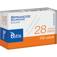 Spinacze biurowe 28mm 100szt. GS140-B TETIS