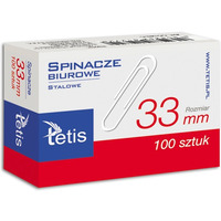 Spinacze biurowe 33mm 100szt. GS140-C TETIS