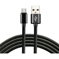 Kabel USB - microUSB EVERACTIVE 30cm 2,4A czarny (CBB-0.3MB)