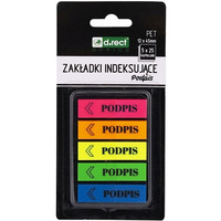 Zakadki indeksujce PET 12x45mm 5x25szt PODPIS 110503