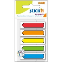 Zakadki indeksujce Strzaki 45x12mm mix 5 kolorw neon STICK"N 21464