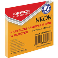 KARTECZKI OFFICE PRODUCTS 76X 76 MM POMARACZOWE (100), POMARACZOWY