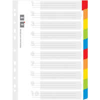 PRZEKADKI KARTONOWE A4 INDEX LAMINOWANY 10 KOLORÓW