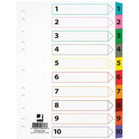 PRZEKADKI A4 1-10 MYLAR MIX KOLORÓW Q-CONNECT